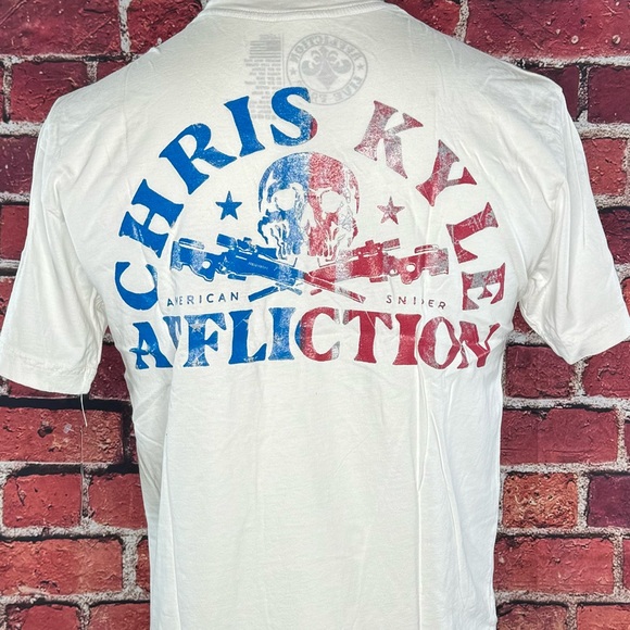 Affliction Men's Short Sleeve Graphic T-shirt - White / Red -Size: M / L - NWT - Picture 8 of 10